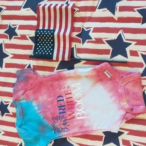 Red white and boom onesie